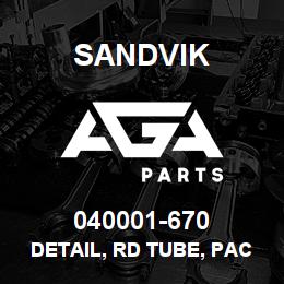 040001-670 Sandvik DETAIL, RD TUBE, PACKING RING | AGA Parts