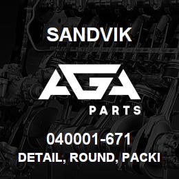 040001-671 Sandvik DETAIL, ROUND, PACKING NUT RB | AGA Parts