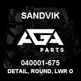 040001-675 Sandvik DETAIL, ROUND, LWR OIL SEAL HSG | AGA Parts