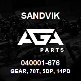 040001-676 Sandvik GEAR, 70T, 5DP, 14PD, 20PA, 6.5 | AGA Parts
