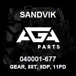 040001-677 Sandvik GEAR, 88T, 8DP, 11PD, 20PA, 2.63 | AGA Parts