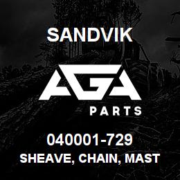 040001-729 Sandvik SHEAVE, CHAIN, MAST T-BAR | AGA Parts