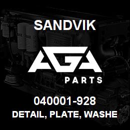 040001-928 Sandvik DETAIL, PLATE, WASHER, MUDPUMP | AGA Parts