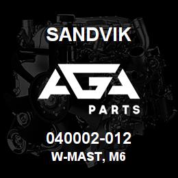040002-012 Sandvik W-MAST, M6 | AGA Parts