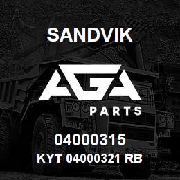 04000315 Sandvik KYT 04000321 RB | AGA Parts