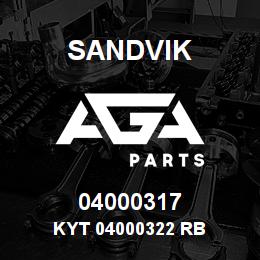 04000317 Sandvik KYT 04000322 RB | AGA Parts