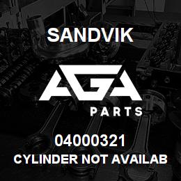 04000321 Sandvik CYLINDER NOT AVAILABLE (TECHN. TEX | AGA Parts