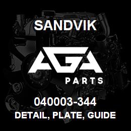 040003-344 Sandvik DETAIL, PLATE, GUIDE | AGA Parts