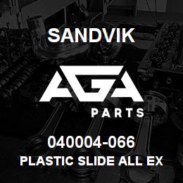 040004-066 Sandvik PLASTIC SLIDE ALL EXCEPT 2000 | AGA Parts