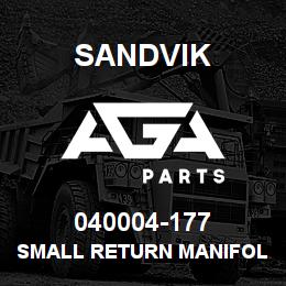 040004-177 Sandvik SMALL RETURN MANIFOLD | AGA Parts