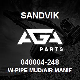 040004-248 Sandvik W-PIPE MUD/AIR MANIFOLD | AGA Parts