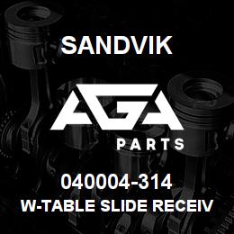040004-314 Sandvik W-TABLE SLIDE RECEIVER A 25" | AGA Parts