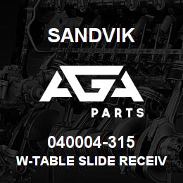 040004-315 Sandvik W-TABLE SLIDE RECEIVER B 25" | AGA Parts