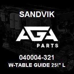 040004-321 Sandvik W-TABLE GUIDE 25" LH | AGA Parts