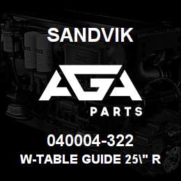 040004-322 Sandvik W-TABLE GUIDE 25" RH | AGA Parts