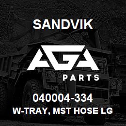 040004-334 Sandvik W-TRAY, MST HOSE LG MRLN5/6 | AGA Parts