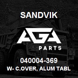 040004-369 Sandvik W- C.OVER, ALUM TABLE | AGA Parts
