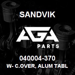 040004-370 Sandvik W- C.OVER, ALUM TABLE RH | AGA Parts