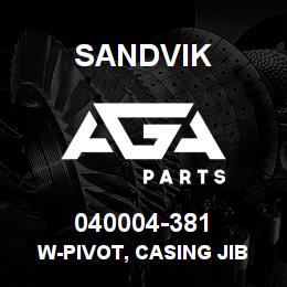 040004-381 Sandvik W-PIVOT, CASING JIB PIVOT | AGA Parts