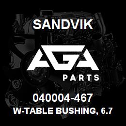 040004-467 Sandvik W-TABLE BUSHING, 6.75 FRONT | AGA Parts