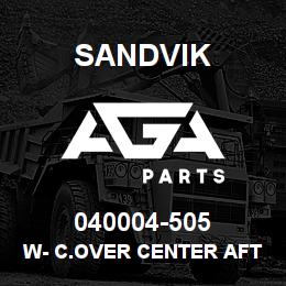 040004-505 Sandvik W- C.OVER CENTER AFT | AGA Parts