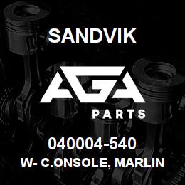 040004-540 Sandvik W- C.ONSOLE, MARLIN | AGA Parts
