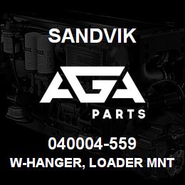 040004-559 Sandvik W-HANGER, LOADER MNT LWR | AGA Parts