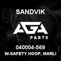 040004-569 Sandvik W-SAFETY HOOP, MARLIN | AGA Parts