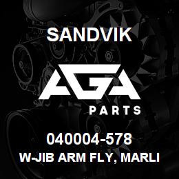 040004-578 Sandvik W-JIB ARM FLY, MARLIN 6 | AGA Parts