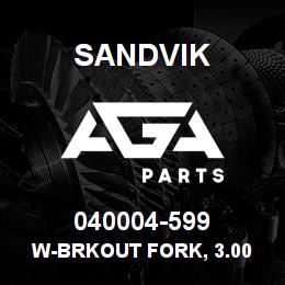 040004-599 Sandvik W-BRKOUT FORK, 3.00 DRILL FLATS | AGA Parts