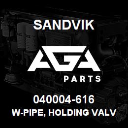 040004-616 Sandvik W-PIPE, HOLDING VALVE | AGA Parts