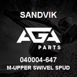 040004-647 Sandvik M-UPPER SWIVEL SPUD | AGA Parts