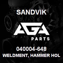 040004-648 Sandvik WELDMENT, HAMMER HOLDER 7.00 | AGA Parts