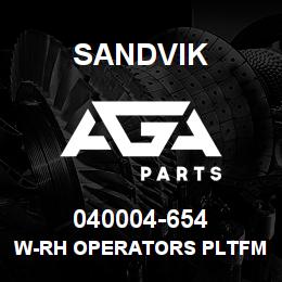 040004-654 Sandvik W-RH OPERATORS PLTFM MRLN EXT | AGA Parts