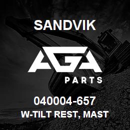 040004-657 Sandvik W-TILT REST, MAST | AGA Parts