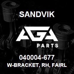040004-677 Sandvik W-BRACKET, RH, FAIRLEAD, M6 | AGA Parts