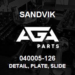 040005-126 Sandvik DETAIL, PLATE, SLIDE SHIM | AGA Parts