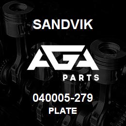 040005-279 Sandvik PLATE | AGA Parts
