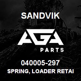 040005-297 Sandvik SPRING, LOADER RETAINER ARM | AGA Parts