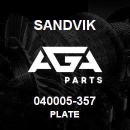 040005-357 Sandvik PLATE | AGA Parts