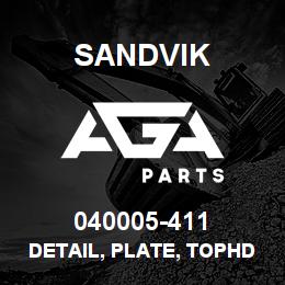 040005-411 Sandvik DETAIL, PLATE, TOPHD CHAIN MNT | AGA Parts