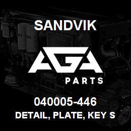 040005-446 Sandvik DETAIL, PLATE, KEY SS | AGA Parts