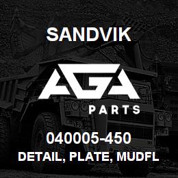040005-450 Sandvik DETAIL, PLATE, MUDFLAP BACKER | AGA Parts