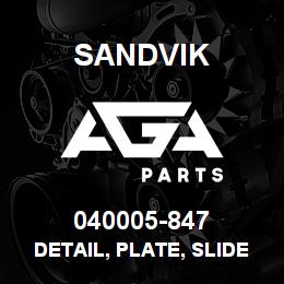 040005-847 Sandvik DETAIL, PLATE, SLIDE GUIDE | AGA Parts