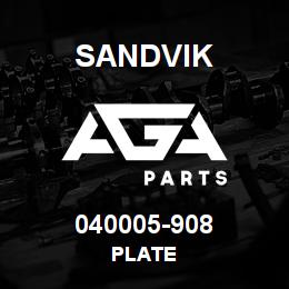 040005-908 Sandvik PLATE | AGA Parts