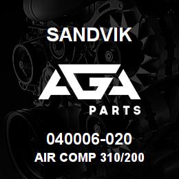 040006-020 Sandvik AIR COMP 310/200 | AGA Parts