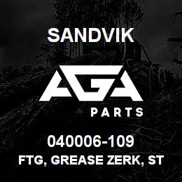 040006-109 Sandvik FTG, GREASE ZERK, STR 1/4-28 | AGA Parts