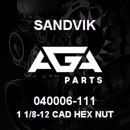 040006-111 Sandvik 1 1/8-12 CAD HEX NUT | AGA Parts