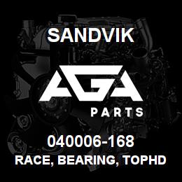 040006-168 Sandvik RACE, BEARING, TOPHD CTR LWR | AGA Parts