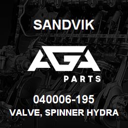 040006-195 Sandvik VALVE, SPINNER HYDRAFORCE | AGA Parts